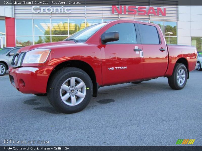 Red Alert / Charcoal 2011 Nissan Titan S Crew Cab