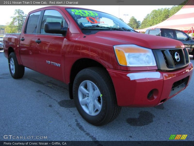 Red Alert / Charcoal 2011 Nissan Titan S Crew Cab