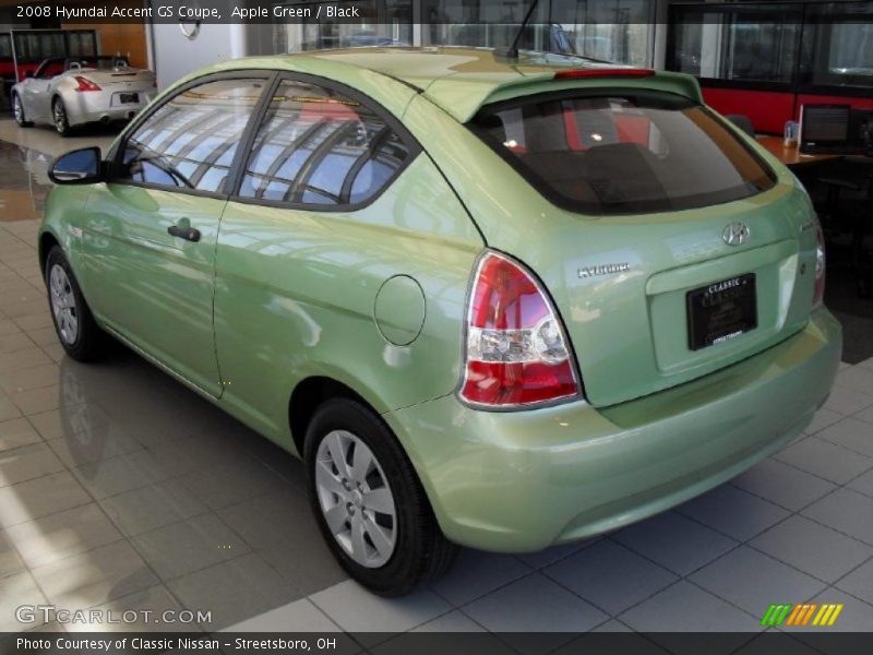 Apple Green / Black 2008 Hyundai Accent GS Coupe