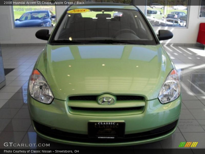 Apple Green / Black 2008 Hyundai Accent GS Coupe