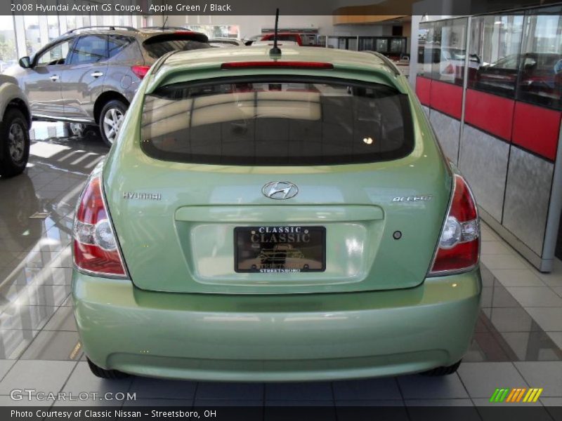 Apple Green / Black 2008 Hyundai Accent GS Coupe