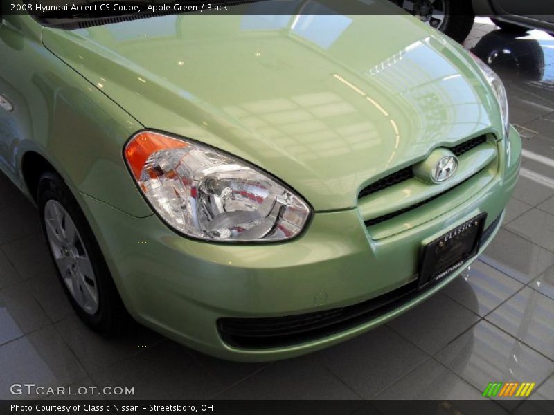Apple Green / Black 2008 Hyundai Accent GS Coupe