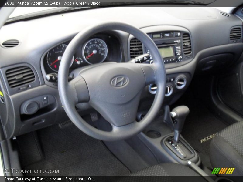 Apple Green / Black 2008 Hyundai Accent GS Coupe