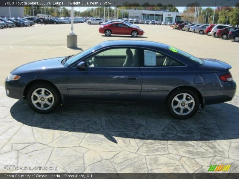 Twilight Blue Pearl / Ivory 2000 Toyota Solara SLE V6 Coupe