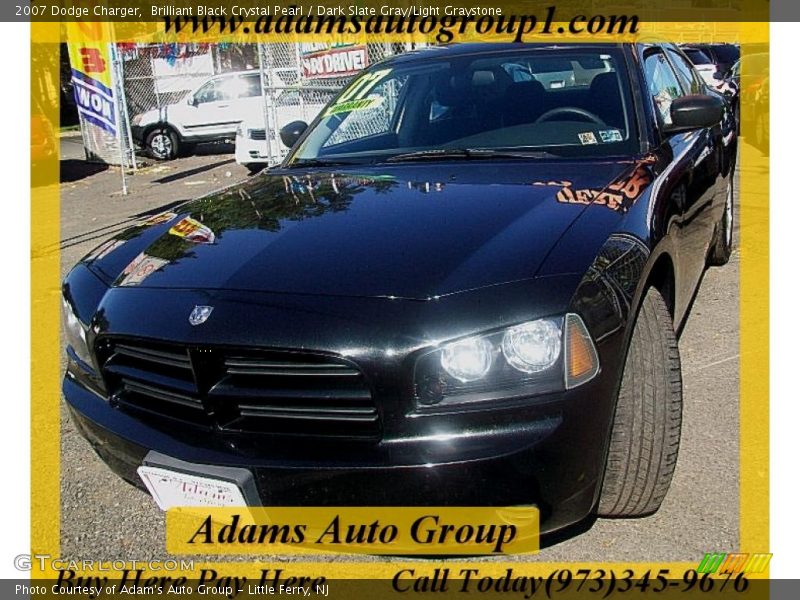 Brilliant Black Crystal Pearl / Dark Slate Gray/Light Graystone 2007 Dodge Charger