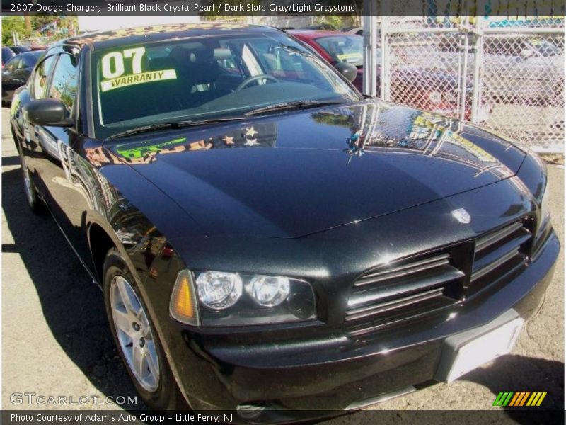 Brilliant Black Crystal Pearl / Dark Slate Gray/Light Graystone 2007 Dodge Charger