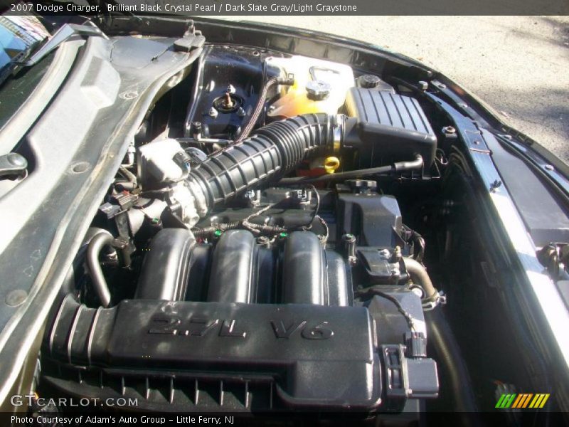 Brilliant Black Crystal Pearl / Dark Slate Gray/Light Graystone 2007 Dodge Charger