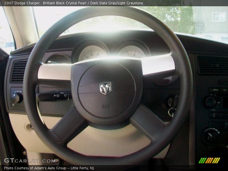 Brilliant Black Crystal Pearl / Dark Slate Gray/Light Graystone 2007 Dodge Charger