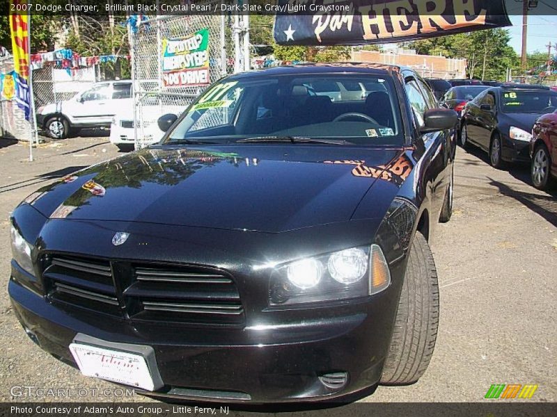 Brilliant Black Crystal Pearl / Dark Slate Gray/Light Graystone 2007 Dodge Charger