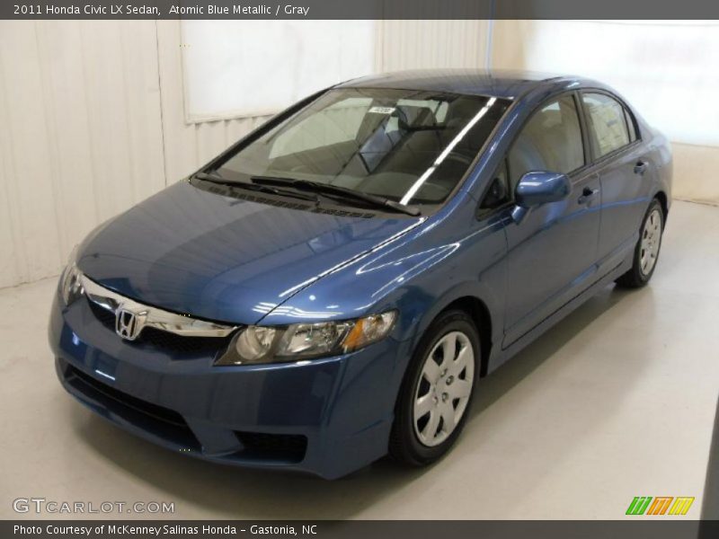 Atomic Blue Metallic / Gray 2011 Honda Civic LX Sedan