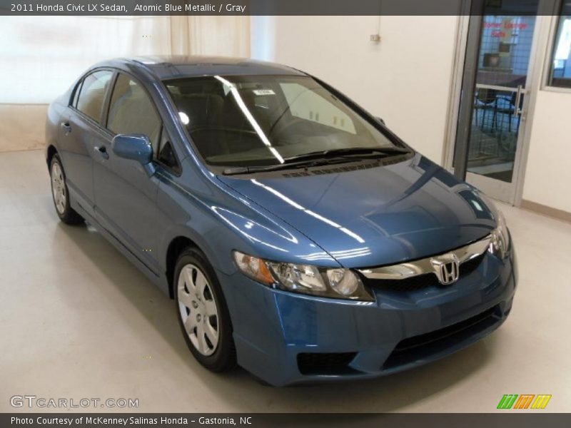 Atomic Blue Metallic / Gray 2011 Honda Civic LX Sedan