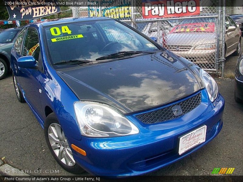 Vivid Blue Pearl / Black 2004 Honda Civic Si Coupe