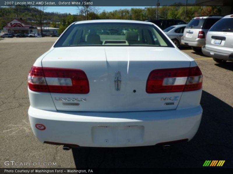 Oxford White / Sand 2007 Lincoln MKZ AWD Sedan