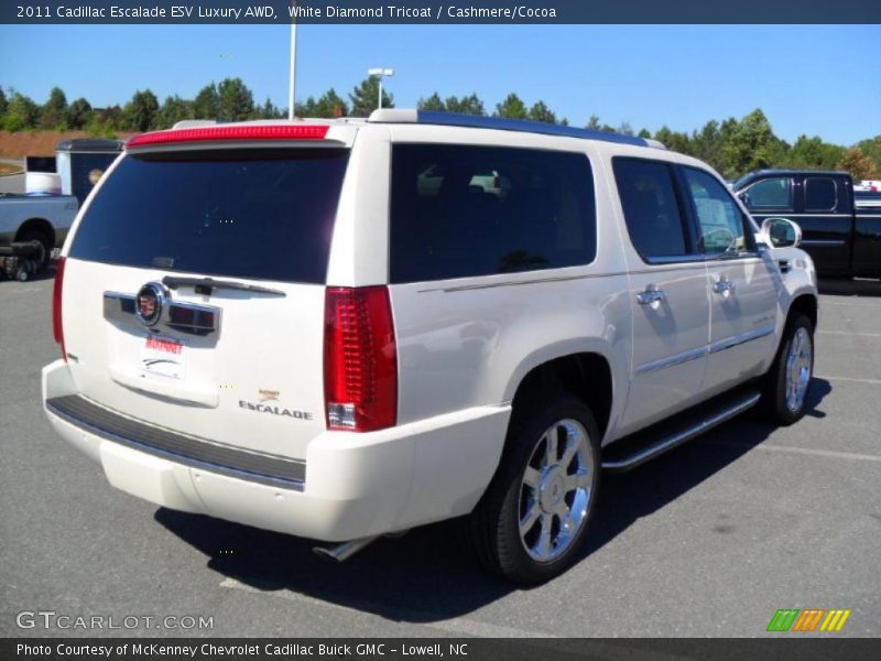 White Diamond Tricoat / Cashmere/Cocoa 2011 Cadillac Escalade ESV Luxury AWD