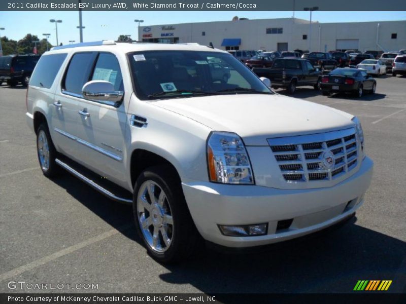 White Diamond Tricoat / Cashmere/Cocoa 2011 Cadillac Escalade ESV Luxury AWD