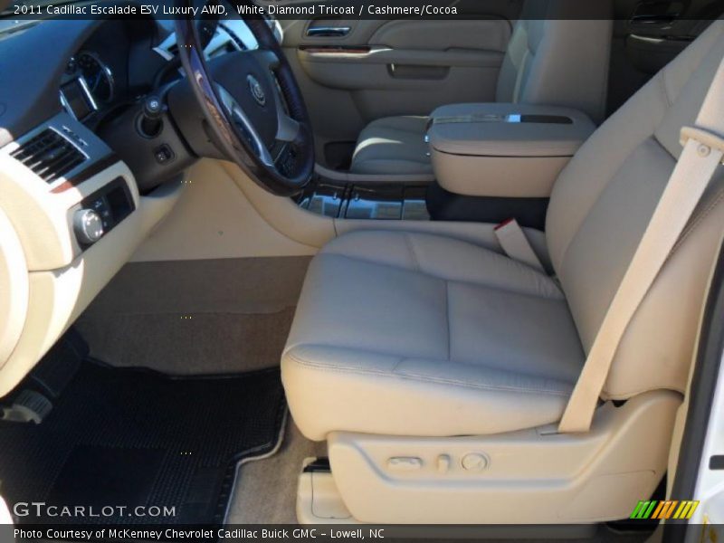 White Diamond Tricoat / Cashmere/Cocoa 2011 Cadillac Escalade ESV Luxury AWD