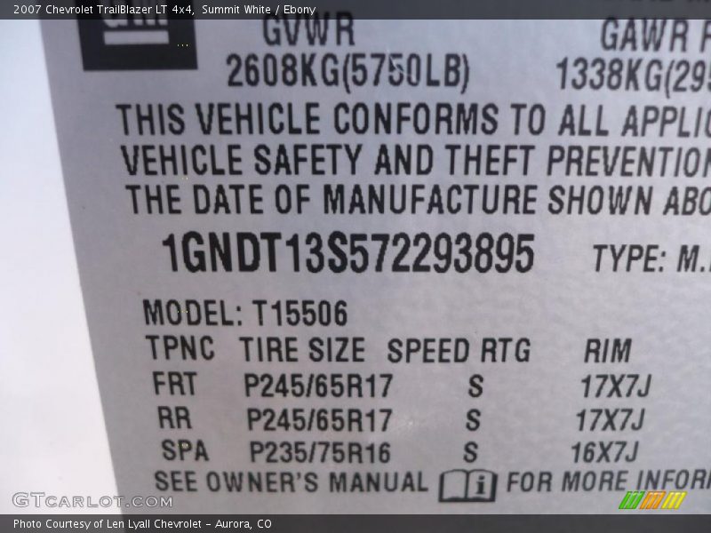 Summit White / Ebony 2007 Chevrolet TrailBlazer LT 4x4