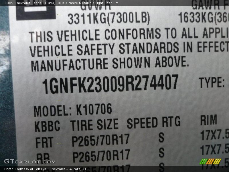 Blue Granite Metallic / Light Titanium 2009 Chevrolet Tahoe LT 4x4