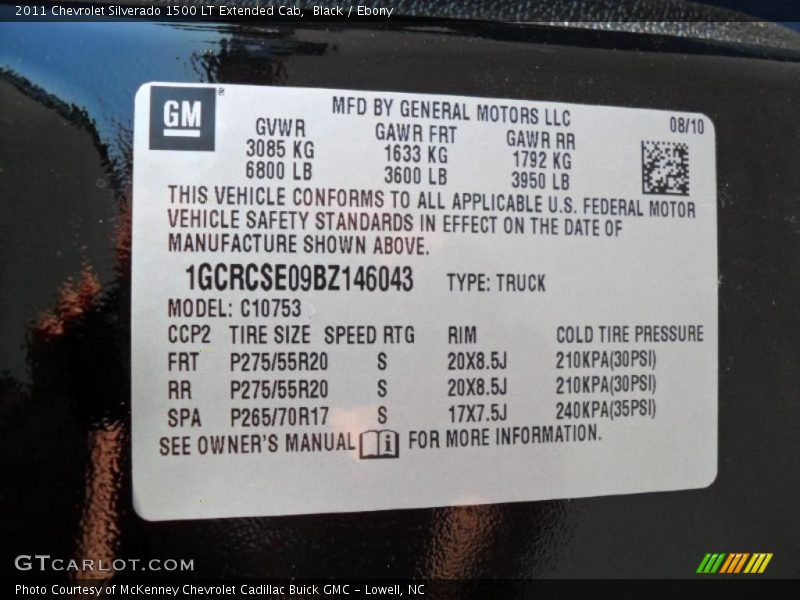 Black / Ebony 2011 Chevrolet Silverado 1500 LT Extended Cab