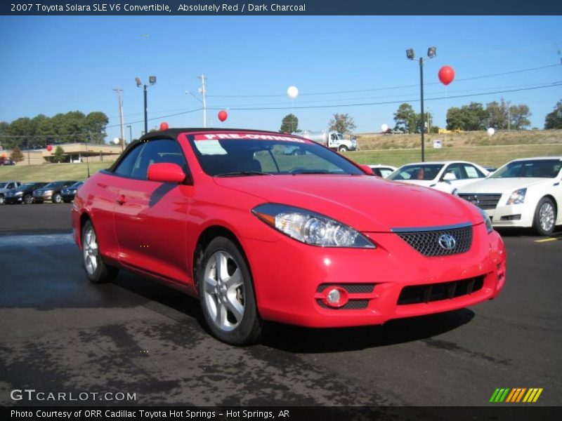 Absolutely Red / Dark Charcoal 2007 Toyota Solara SLE V6 Convertible
