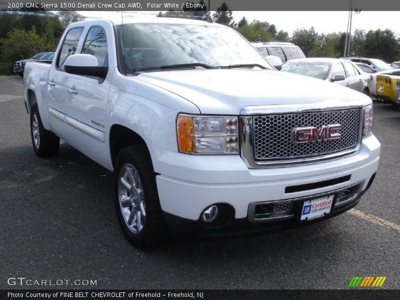 Polar White / Ebony 2008 GMC Sierra 1500 Denali Crew Cab AWD