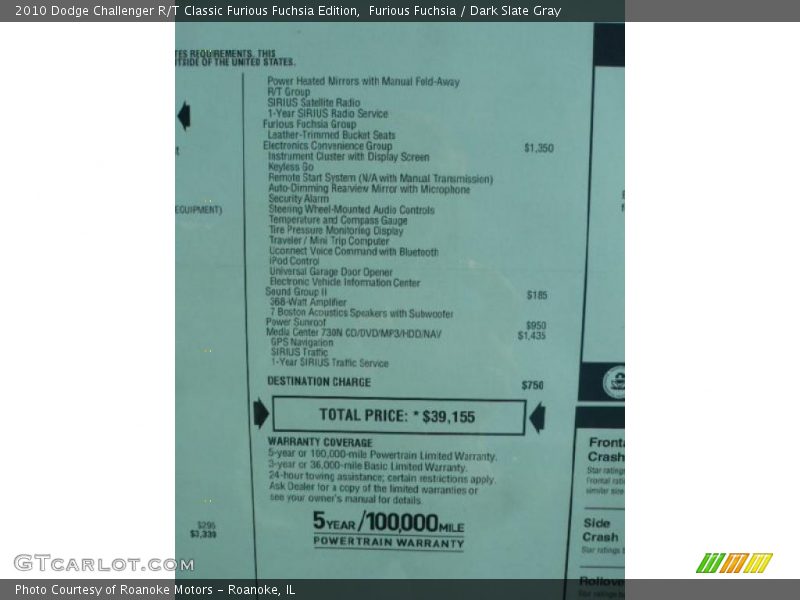 Furious Fuchsia / Dark Slate Gray 2010 Dodge Challenger R/T Classic Furious Fuchsia Edition