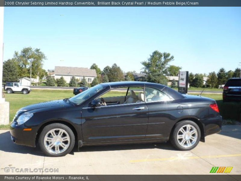 Brilliant Black Crystal Pearl / Medium Pebble Beige/Cream 2008 Chrysler Sebring Limited Hardtop Convertible