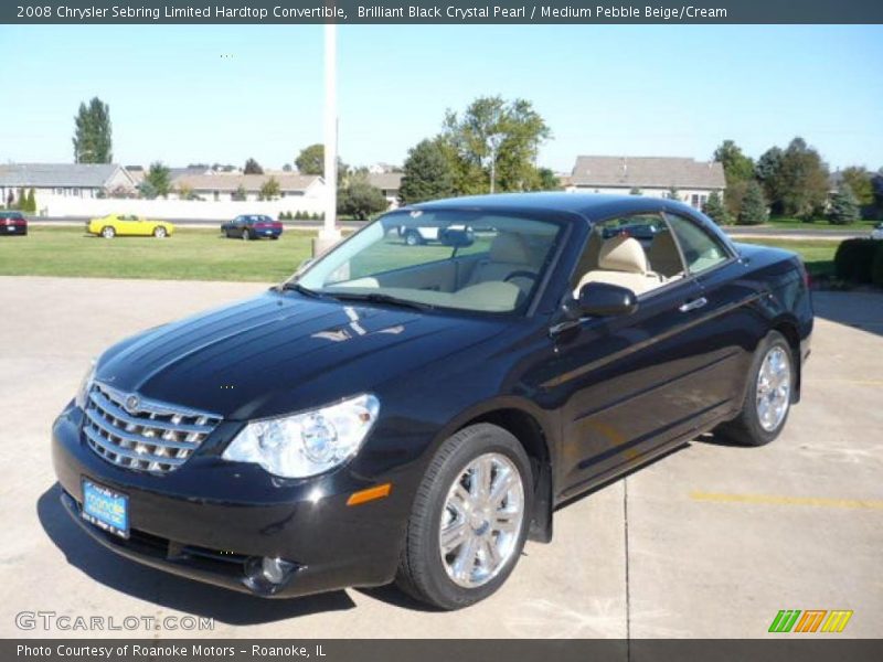 Brilliant Black Crystal Pearl / Medium Pebble Beige/Cream 2008 Chrysler Sebring Limited Hardtop Convertible
