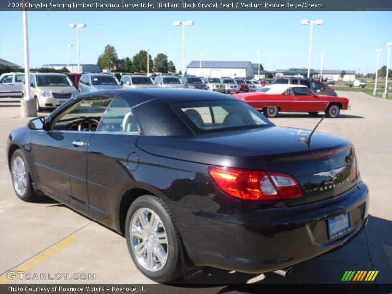 Brilliant Black Crystal Pearl / Medium Pebble Beige/Cream 2008 Chrysler Sebring Limited Hardtop Convertible