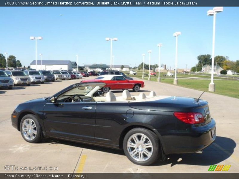 Brilliant Black Crystal Pearl / Medium Pebble Beige/Cream 2008 Chrysler Sebring Limited Hardtop Convertible