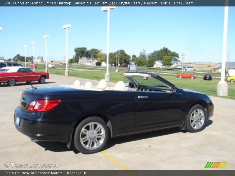 Brilliant Black Crystal Pearl / Medium Pebble Beige/Cream 2008 Chrysler Sebring Limited Hardtop Convertible