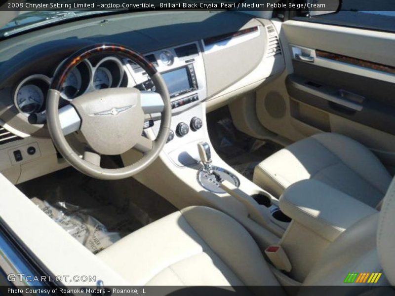 Brilliant Black Crystal Pearl / Medium Pebble Beige/Cream 2008 Chrysler Sebring Limited Hardtop Convertible