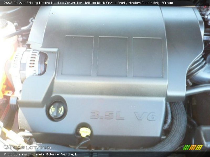 Brilliant Black Crystal Pearl / Medium Pebble Beige/Cream 2008 Chrysler Sebring Limited Hardtop Convertible
