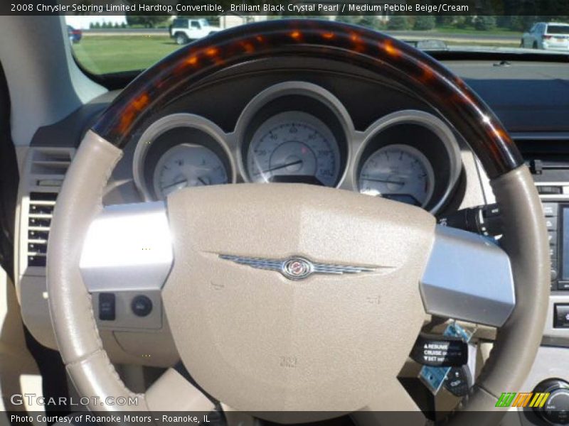 Brilliant Black Crystal Pearl / Medium Pebble Beige/Cream 2008 Chrysler Sebring Limited Hardtop Convertible