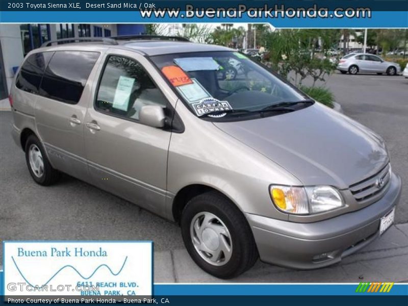 Desert Sand Mica / Oak 2003 Toyota Sienna XLE