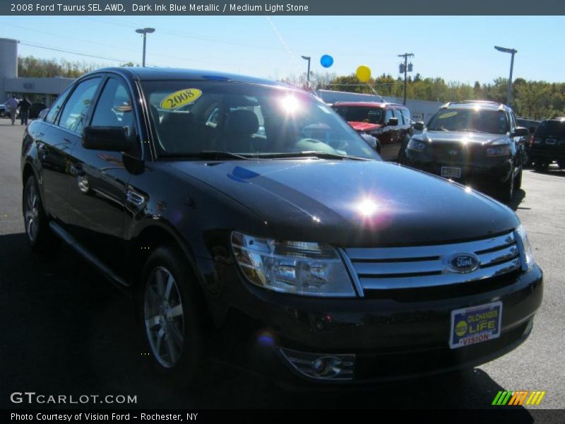 Dark Ink Blue Metallic / Medium Light Stone 2008 Ford Taurus SEL AWD