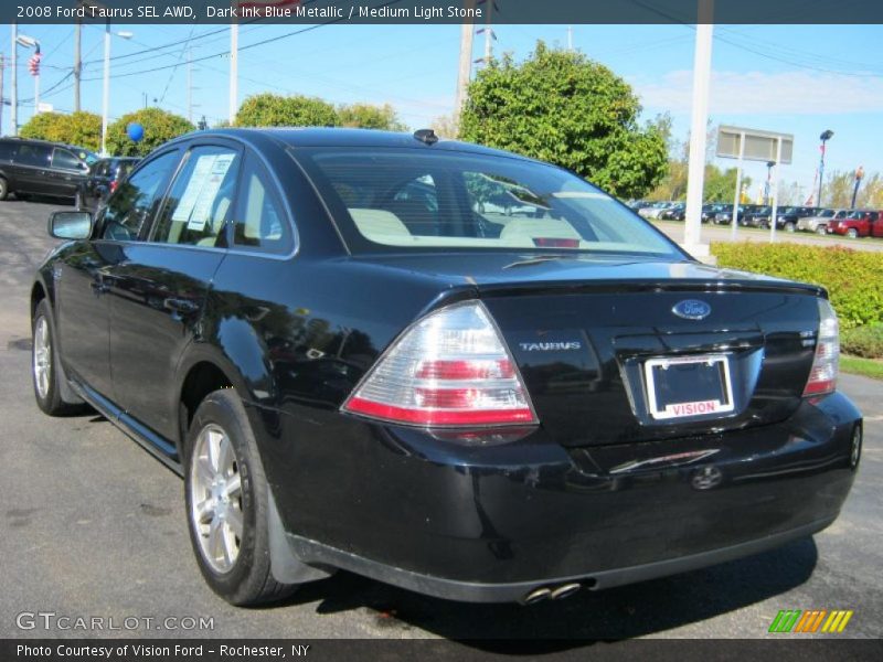 Dark Ink Blue Metallic / Medium Light Stone 2008 Ford Taurus SEL AWD