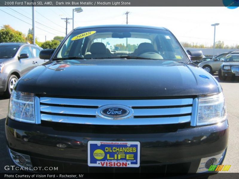 Dark Ink Blue Metallic / Medium Light Stone 2008 Ford Taurus SEL AWD