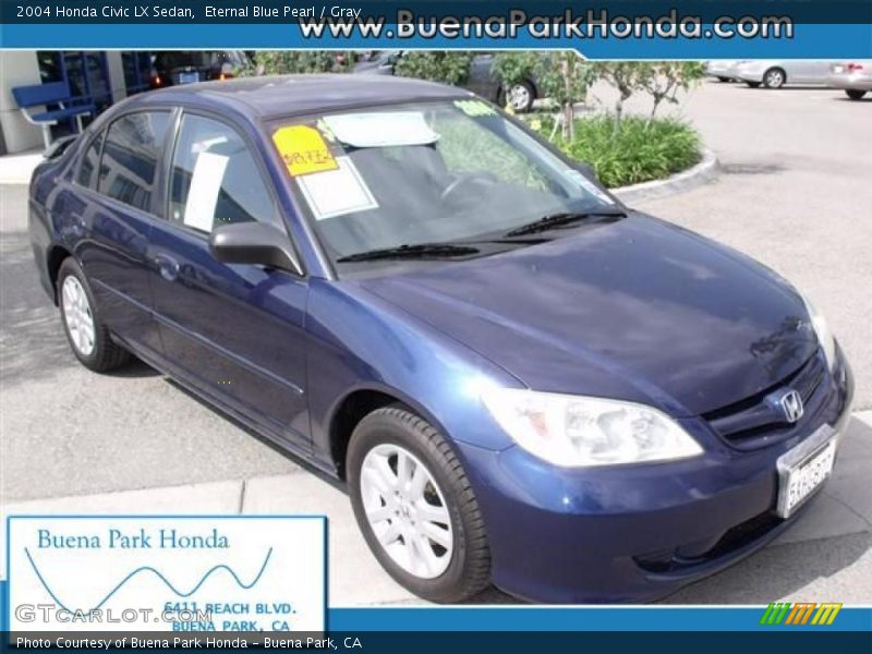 Eternal Blue Pearl / Gray 2004 Honda Civic LX Sedan