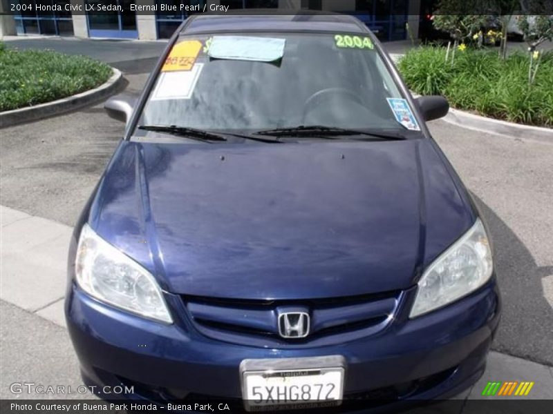 Eternal Blue Pearl / Gray 2004 Honda Civic LX Sedan
