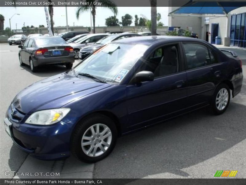 Eternal Blue Pearl / Gray 2004 Honda Civic LX Sedan