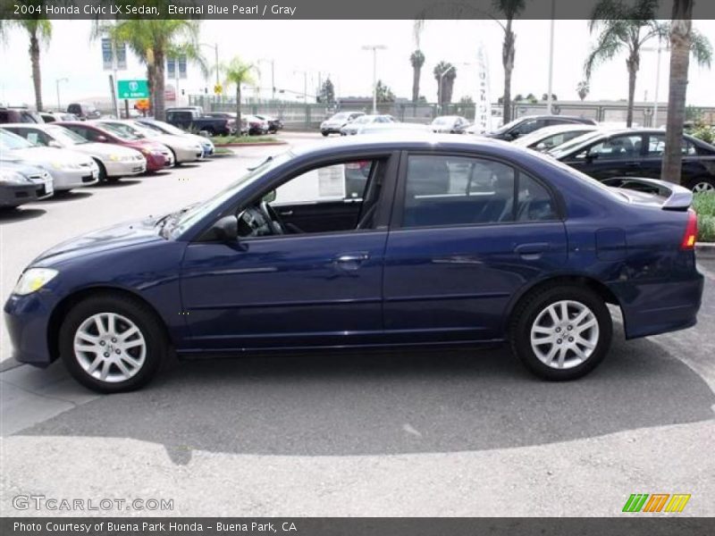 Eternal Blue Pearl / Gray 2004 Honda Civic LX Sedan