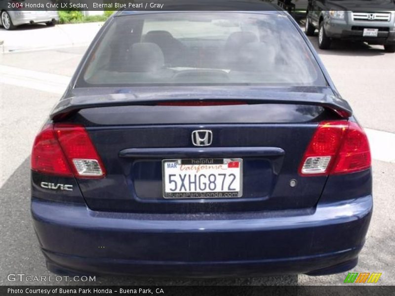 Eternal Blue Pearl / Gray 2004 Honda Civic LX Sedan
