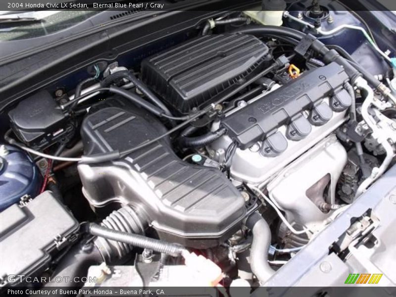 Eternal Blue Pearl / Gray 2004 Honda Civic LX Sedan