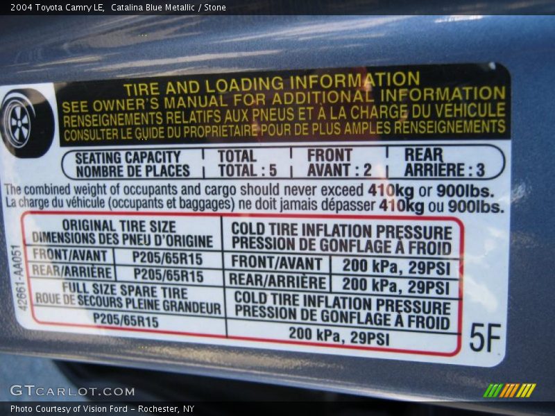 Catalina Blue Metallic / Stone 2004 Toyota Camry LE