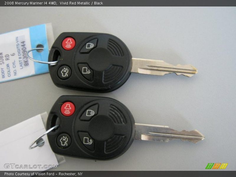 Vivid Red Metallic / Black 2008 Mercury Mariner I4 4WD