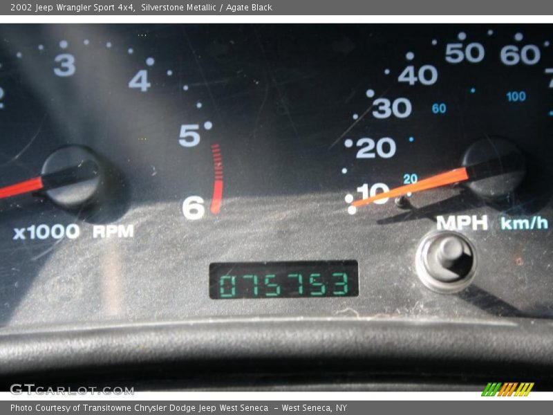Silverstone Metallic / Agate Black 2002 Jeep Wrangler Sport 4x4