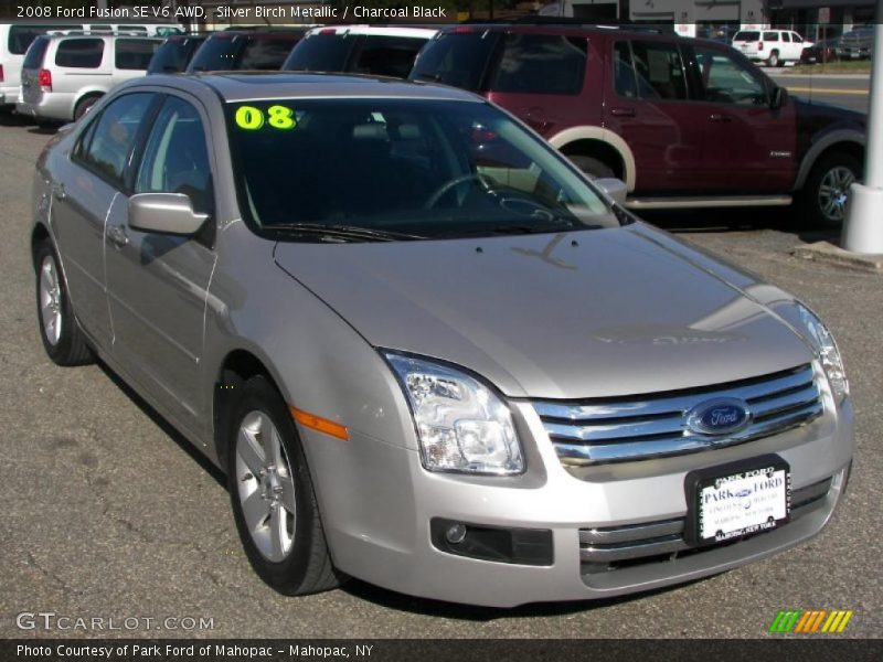 Silver Birch Metallic / Charcoal Black 2008 Ford Fusion SE V6 AWD