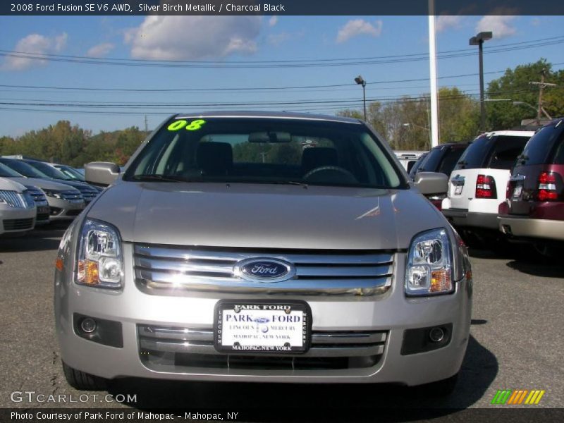 Silver Birch Metallic / Charcoal Black 2008 Ford Fusion SE V6 AWD