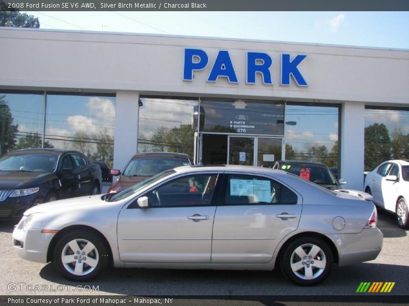 Silver Birch Metallic / Charcoal Black 2008 Ford Fusion SE V6 AWD